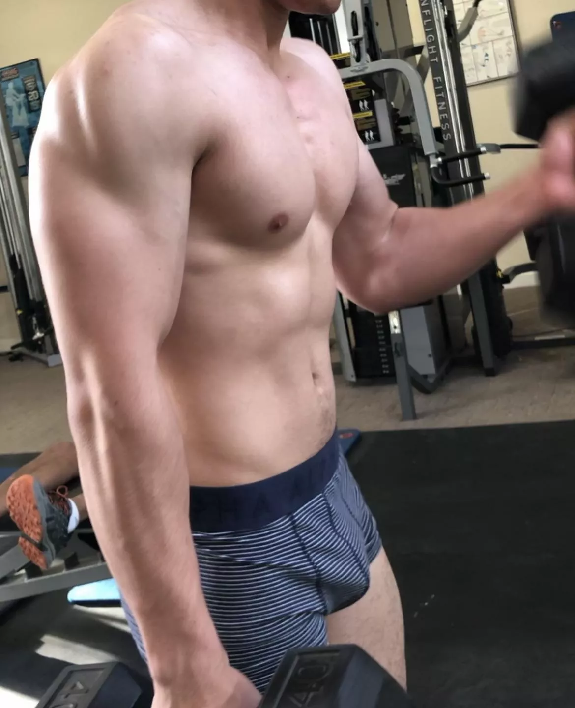 Workout at the community fitness center. Peep dude behind me, he just suffered my 8 inch beast that went all the way up his asshole 😈😈 posted by TheeGuyDerek