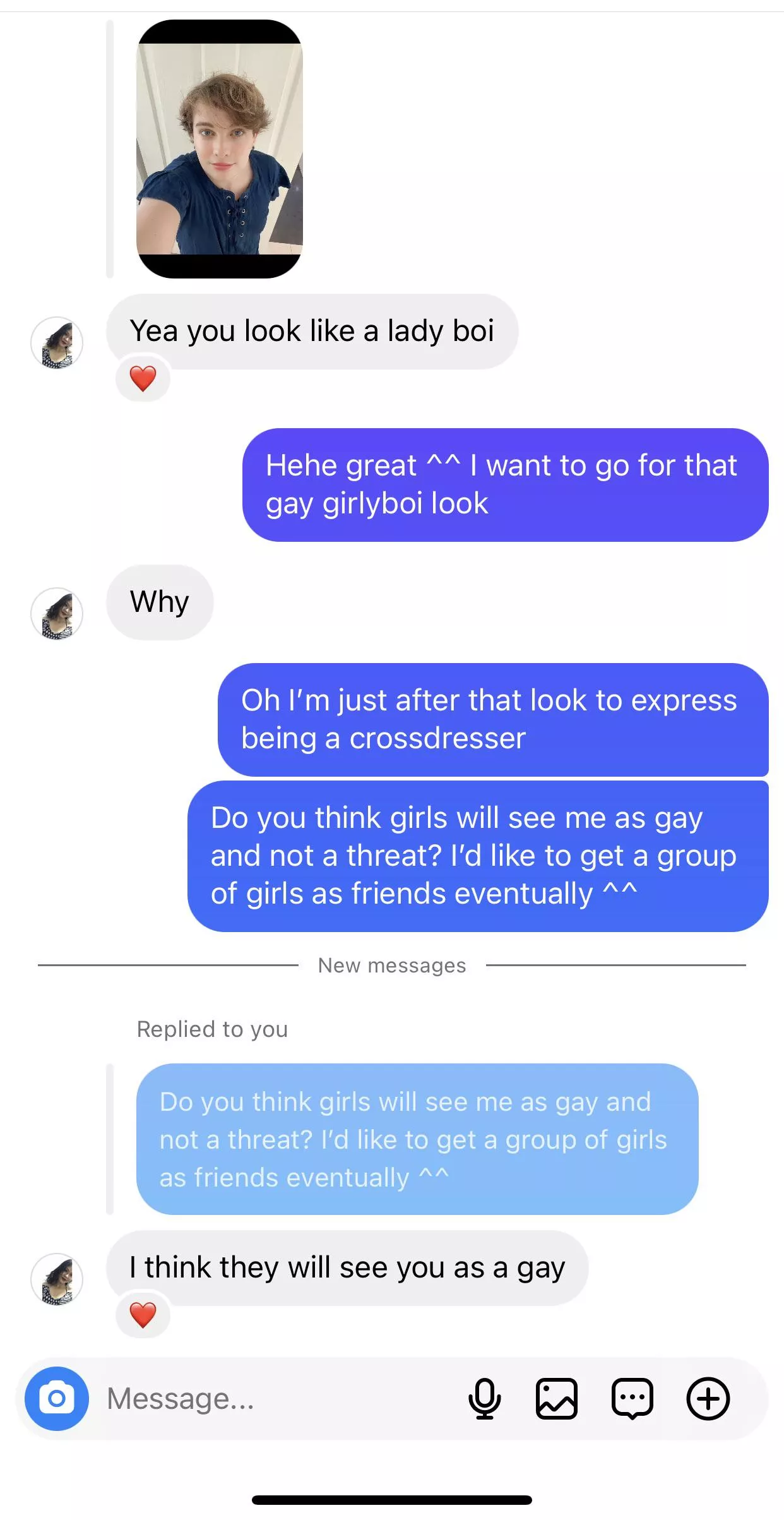 A girl I tried and failed to date in the past, after I showed her I’m a crossdresser posted by gaybottomboi576