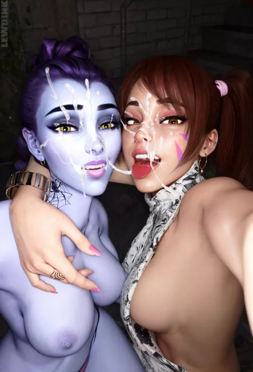 D.va & widowmaker (lewdink) by Amberhayyes