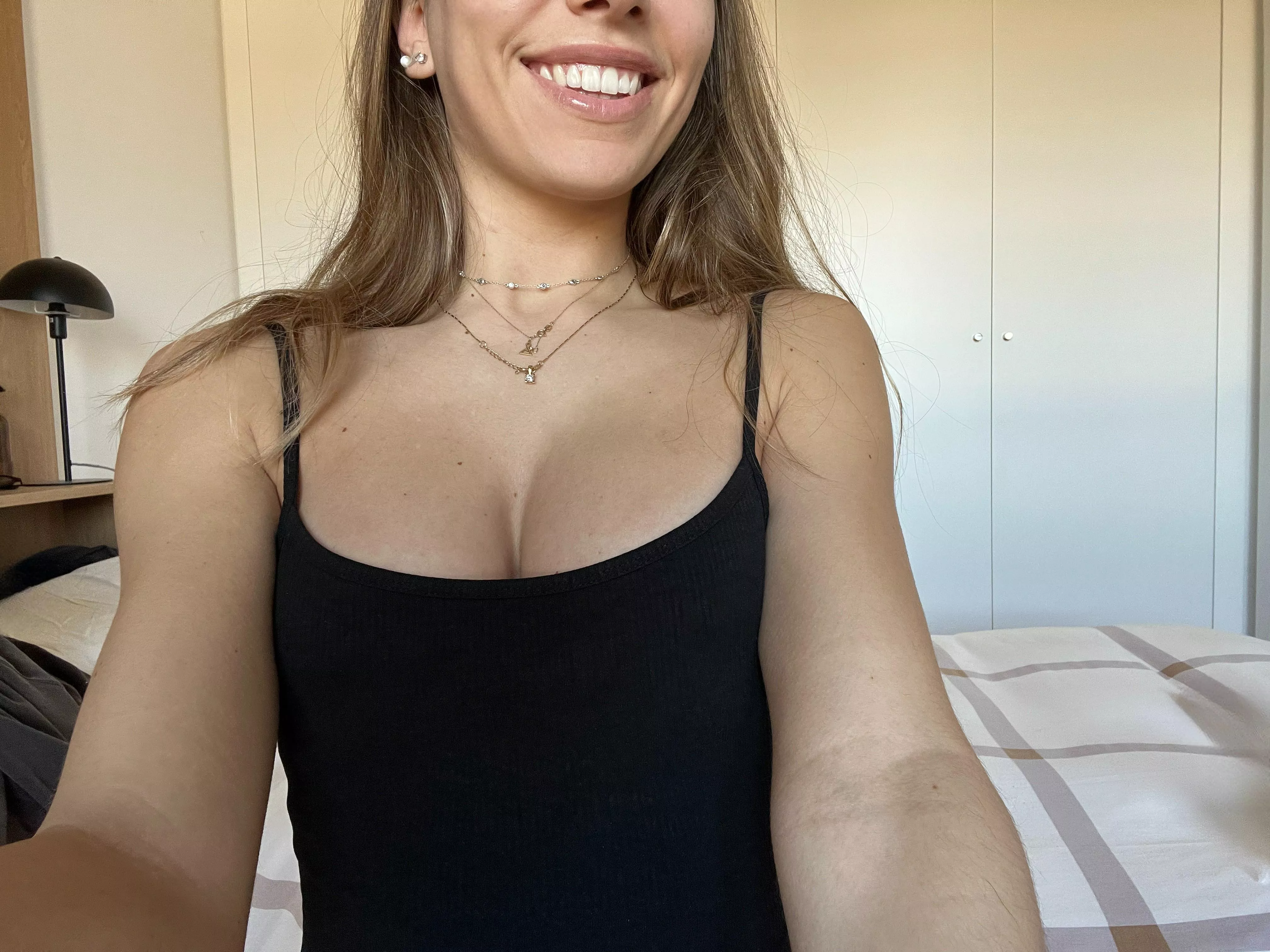 I have bigger boobs than your wife, wanna rub them on your face? posted by NoWaresMerchant