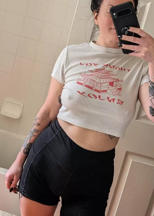 I love teasing going braless in a white shirt 😈 by Limp_Trifle_9832