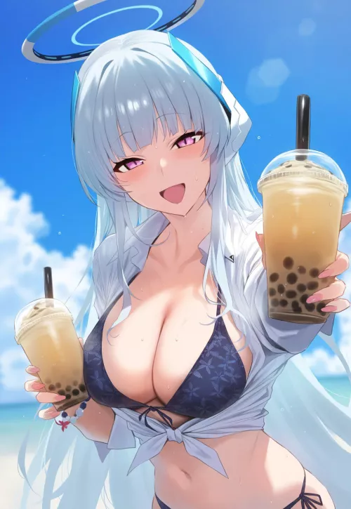 Noa with Tea for Two [Blue Archive] by CheetahSperm18