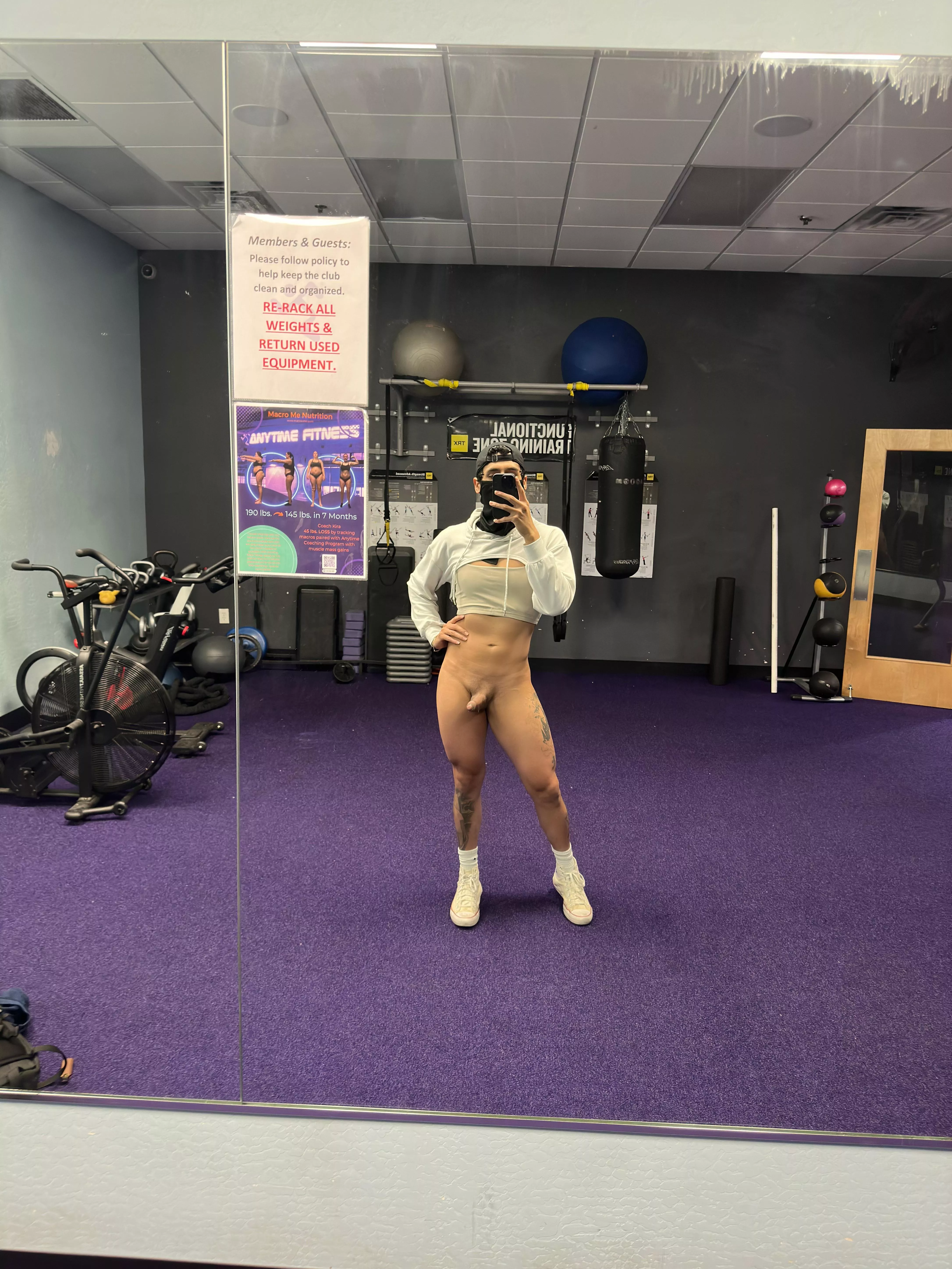 nothing like dressing up half naked for the gym 😉 posted by Ok-Persimmon5605