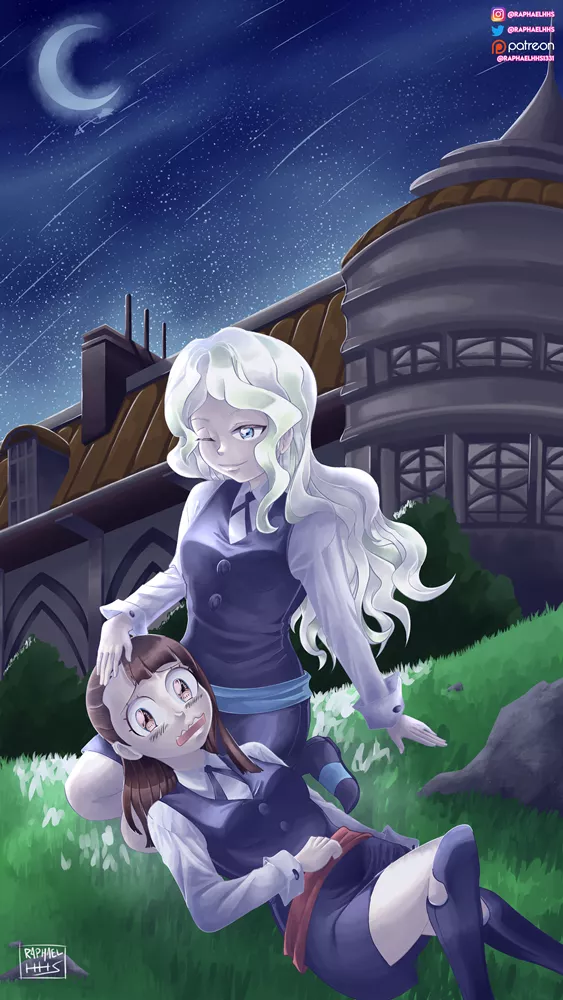 Biweekly posting yuri couples. This is one of my favorites, their dynamic on the show was great. [Little Witch Academia] [OC] posted by raphael_HHS