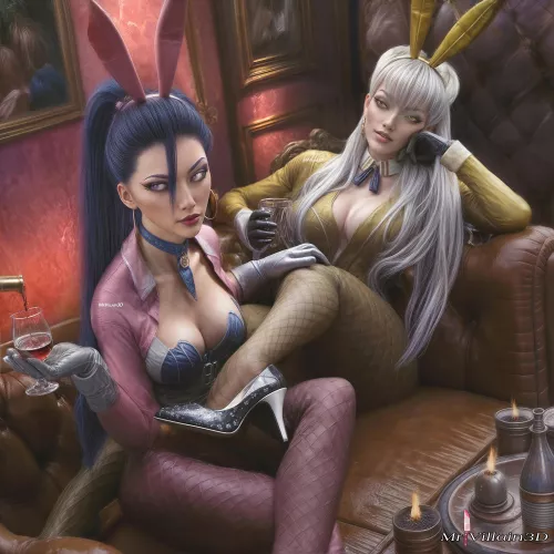 Bunny Kai'sa and Evelynn. (MrVillain3D) by Short-Ad224