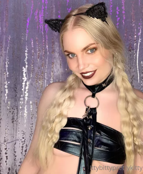 Happily leashed in leather  by ittybityprettykitty