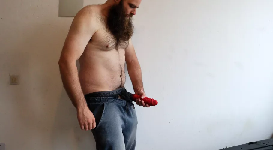 Me, while I'm holding a dildo in front of myself by Mysterious-Man1