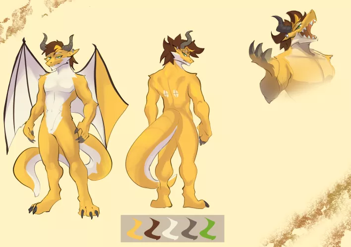 Most recent ref sheet for orion! (art by me) by Axuriuink