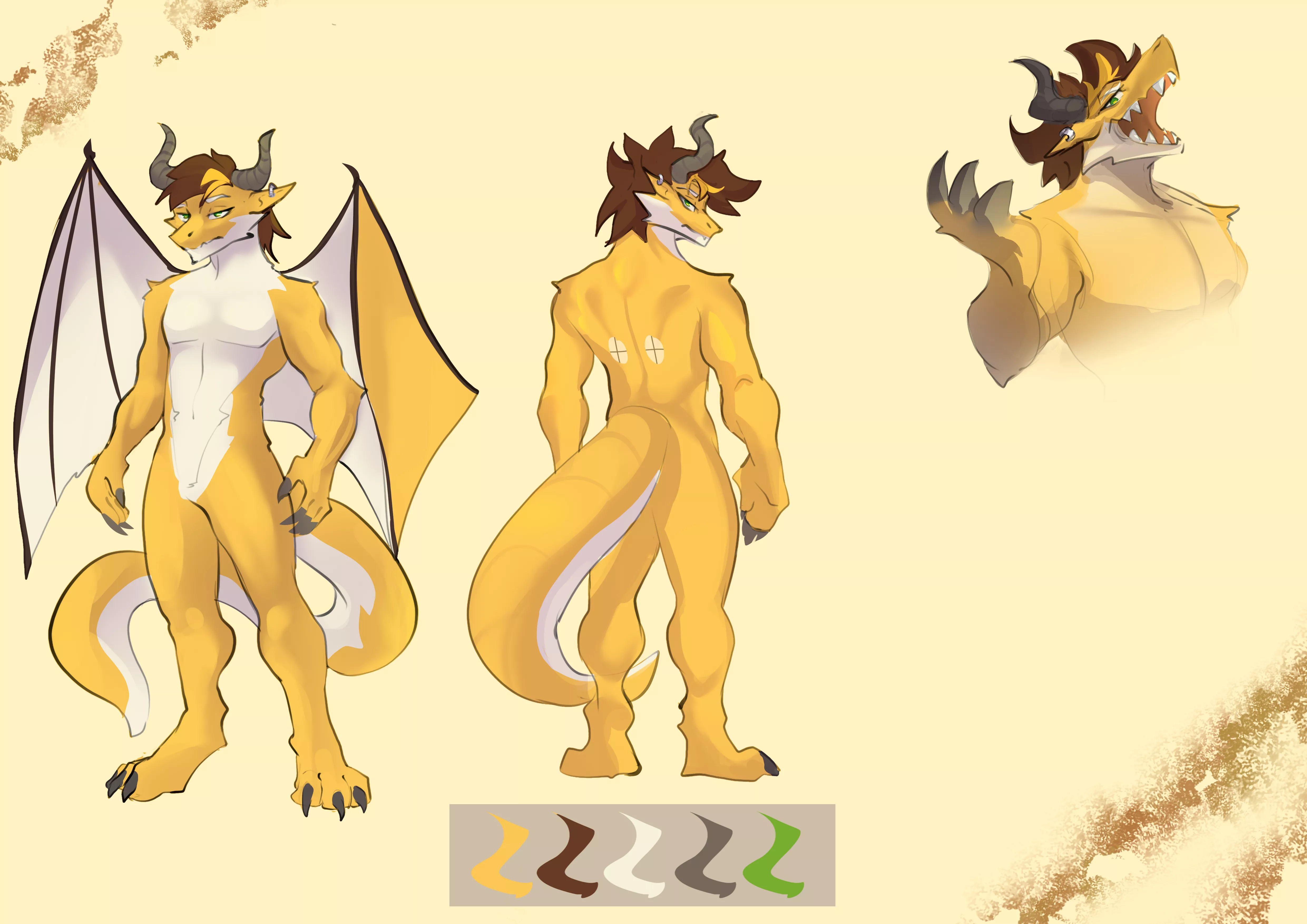 Most recent ref sheet for orion! (art by me) posted by Axuriuink