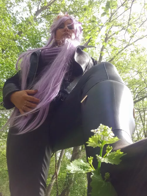 Out in the blue Bell woods this morning  .could I stand over you in my leathers by Alex-Keeper000