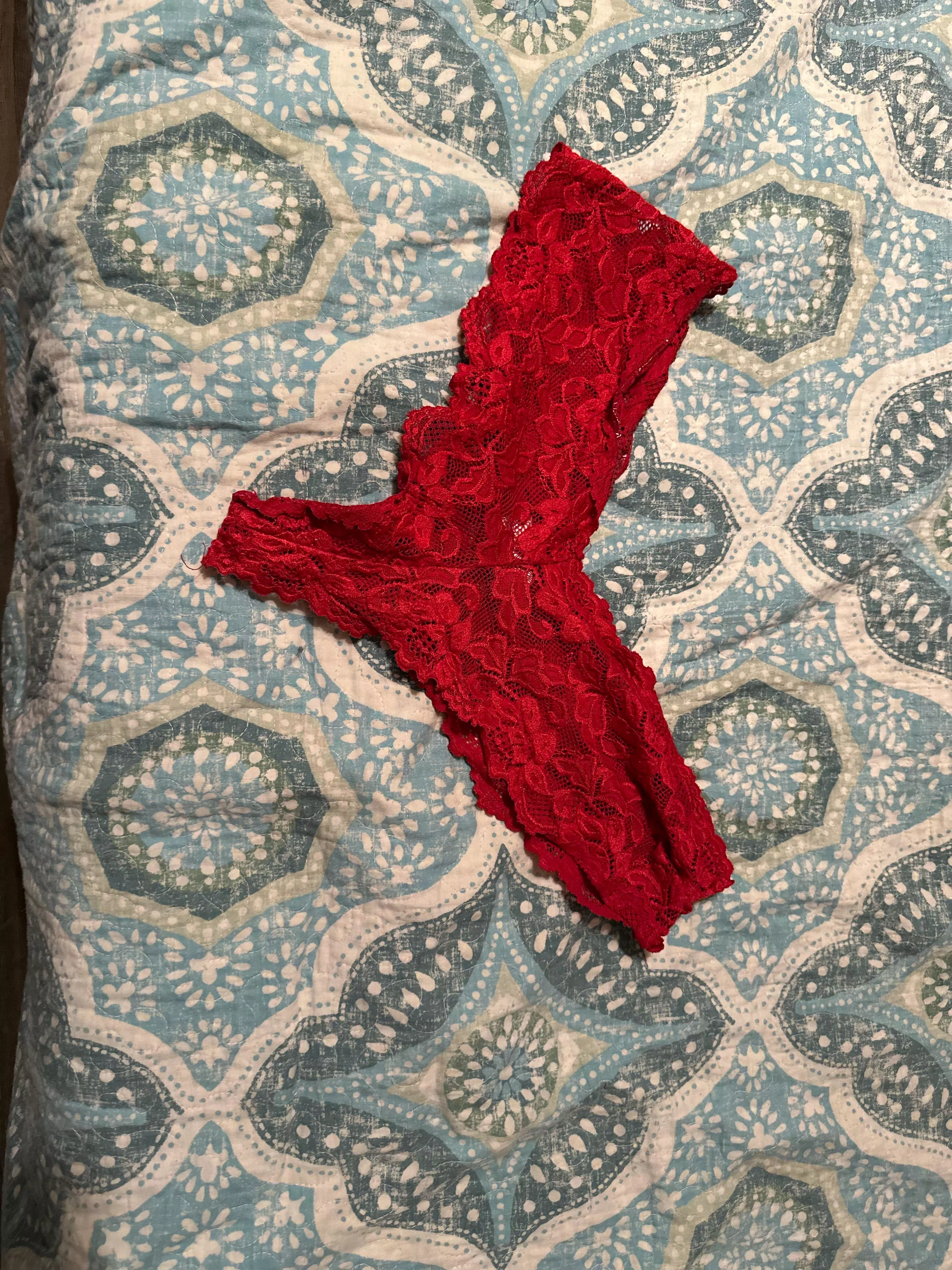 Who wants to cum on my wife’s sexy red panties? posted by Ahunt069