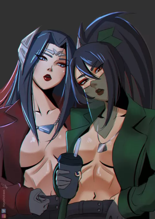 Akali and Irelia wants to gank you (HayashiDraws) by MedeaSFM