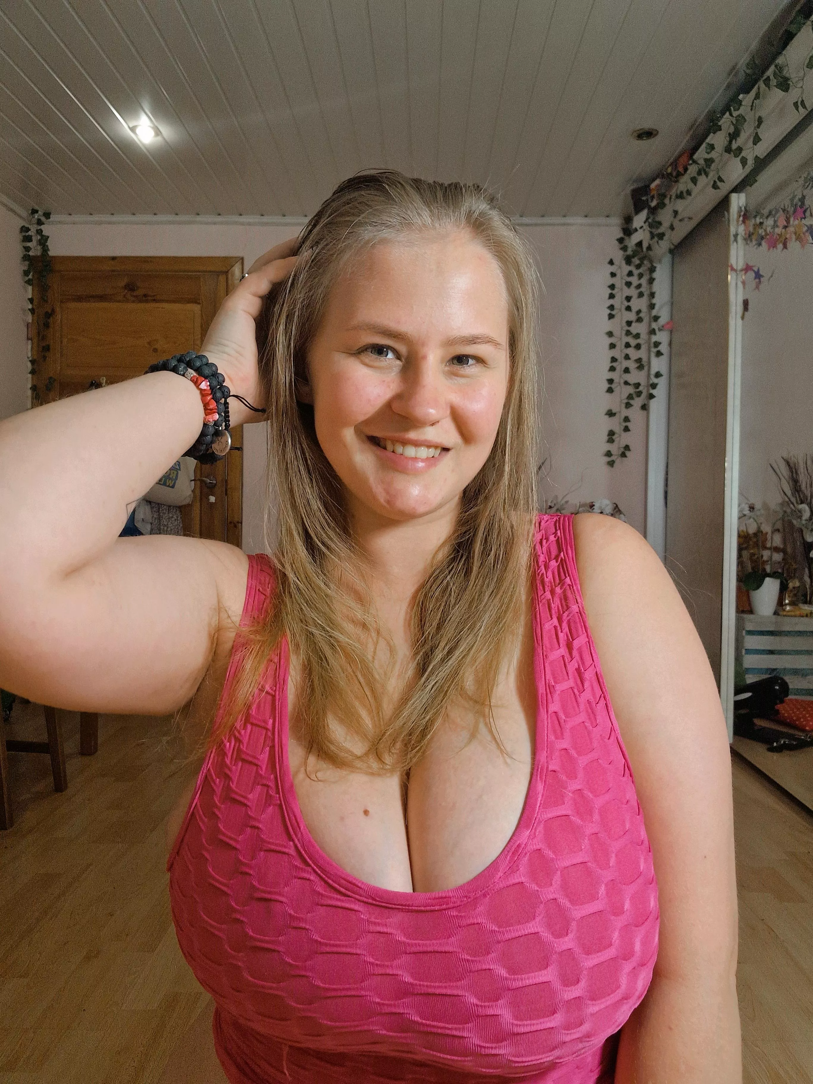 And at home I wear casual, homely clothes, which means usually without a bra. posted by CukierkowaZgrywuska