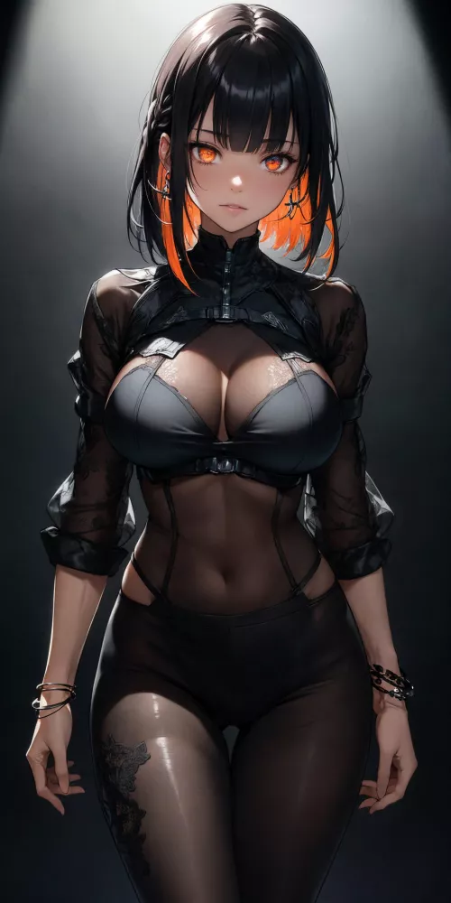 Black Body Stocking  by CheetahSperm18