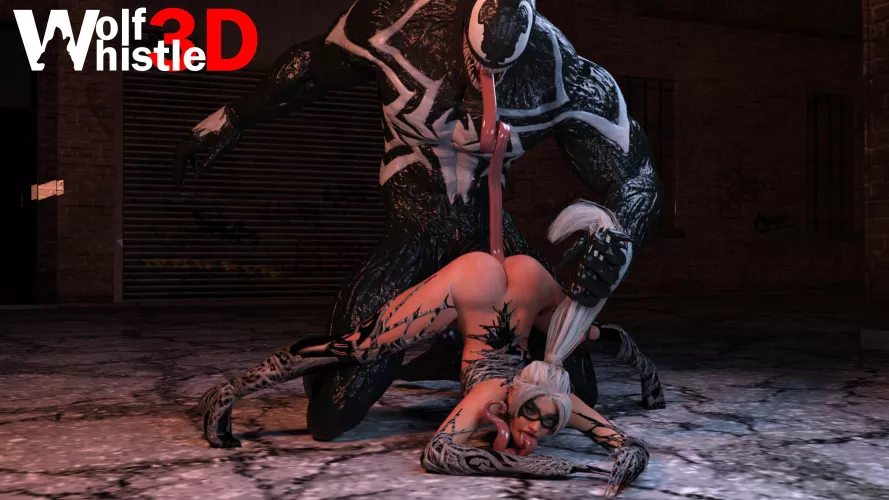 Black Cat gets Venom’d (WolfWhistle3D) by teracoulomb_2