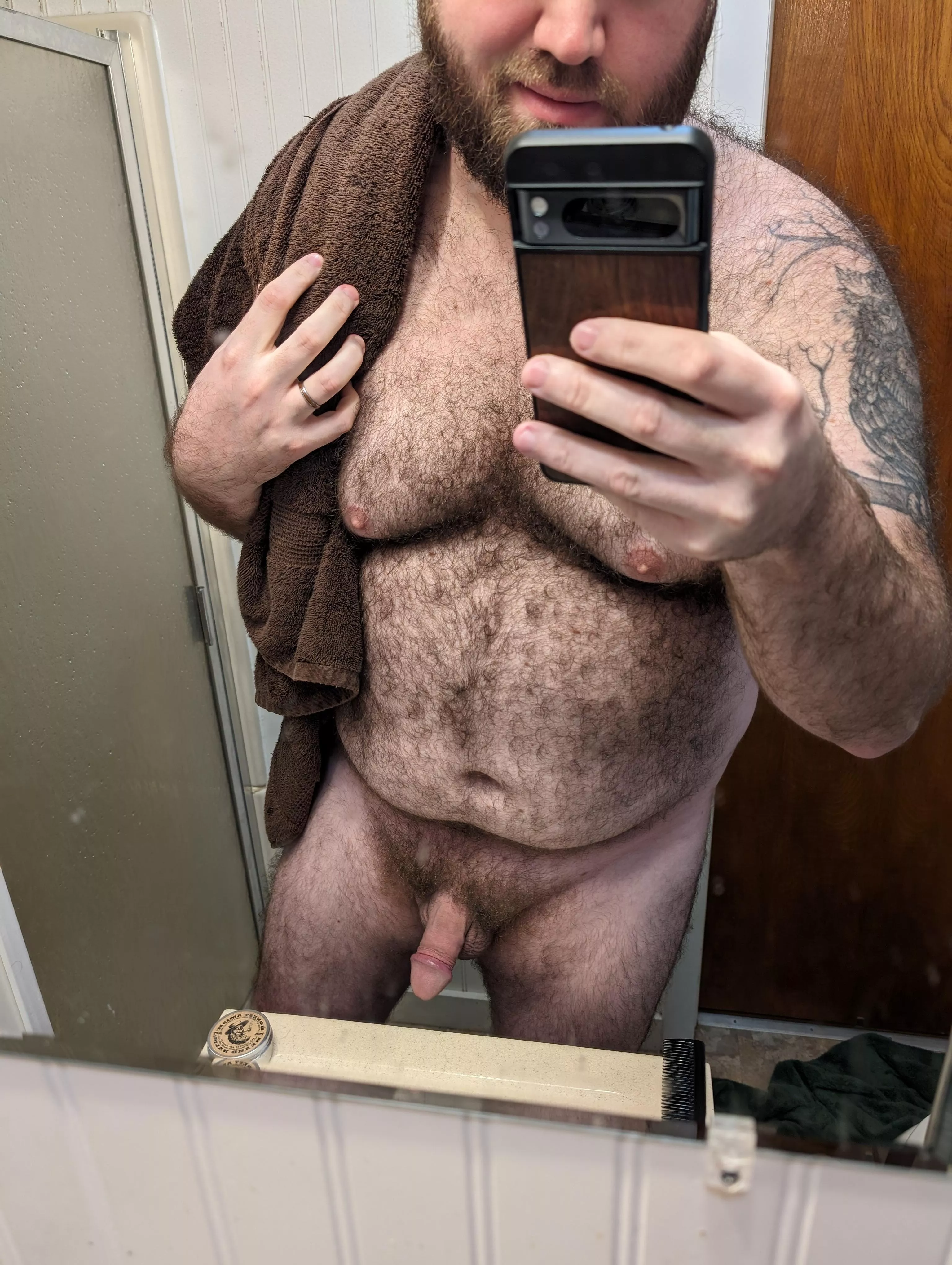 Fresh out of the shower.... Unfortunately I can't stay this way all day! posted by BeardedAnonnn