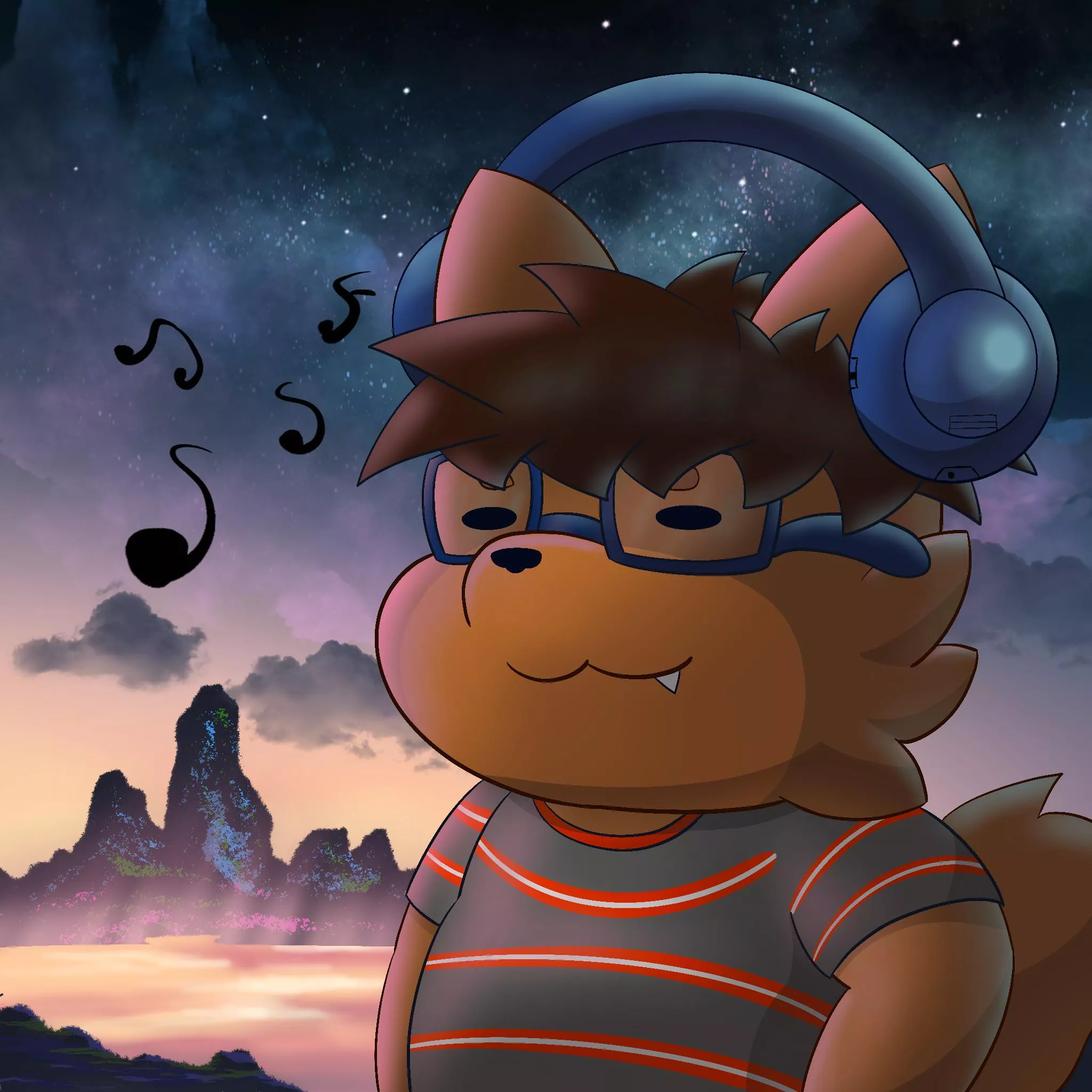 🎶Guess what he’s listening🎵 (gift art for who guess right in 24 hours) posted by Kuma5252
