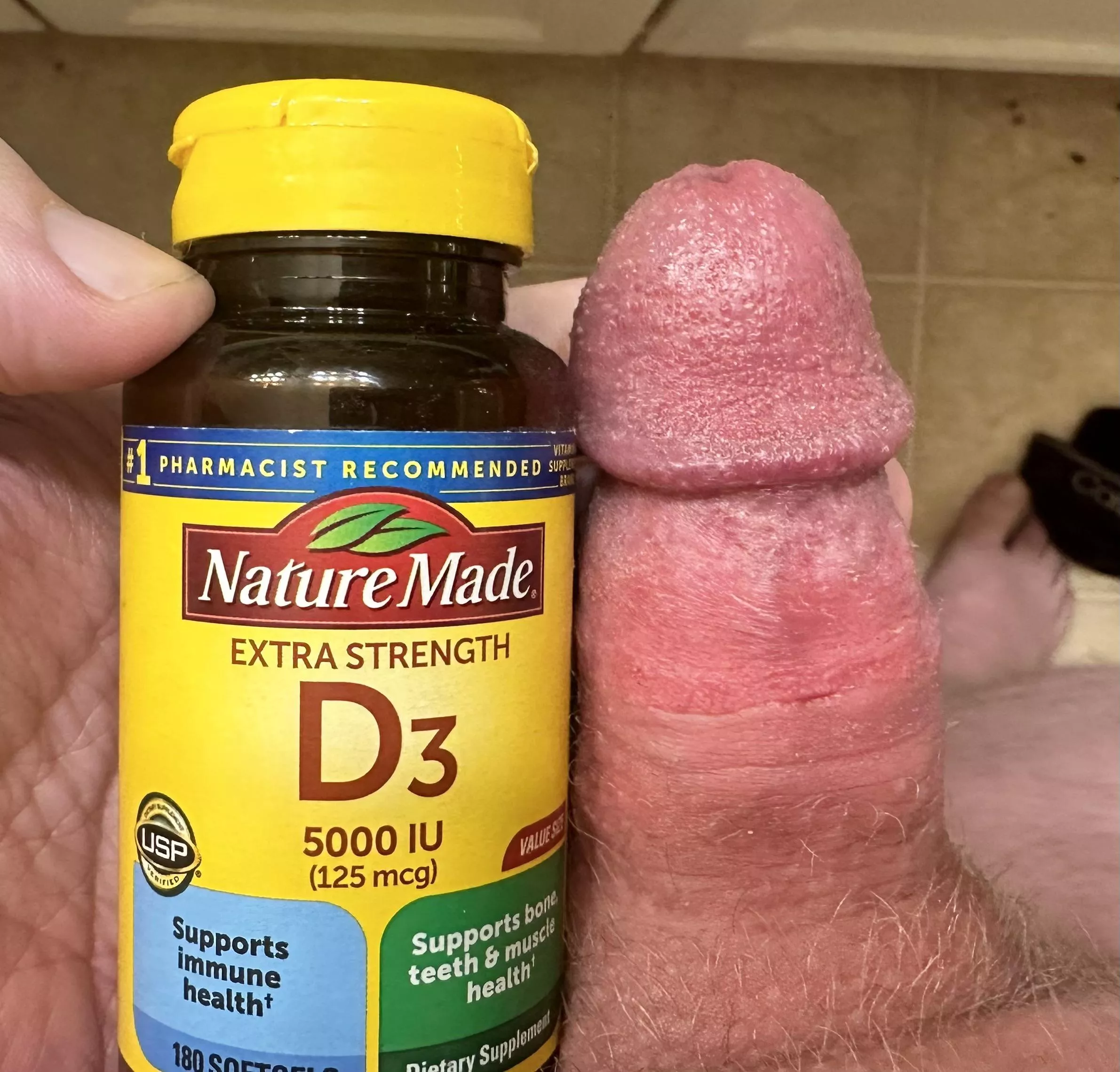 I’m not saying I have a “super thick” cock, but even only semi-hard, this is a solid comparison posted by SoftDom786