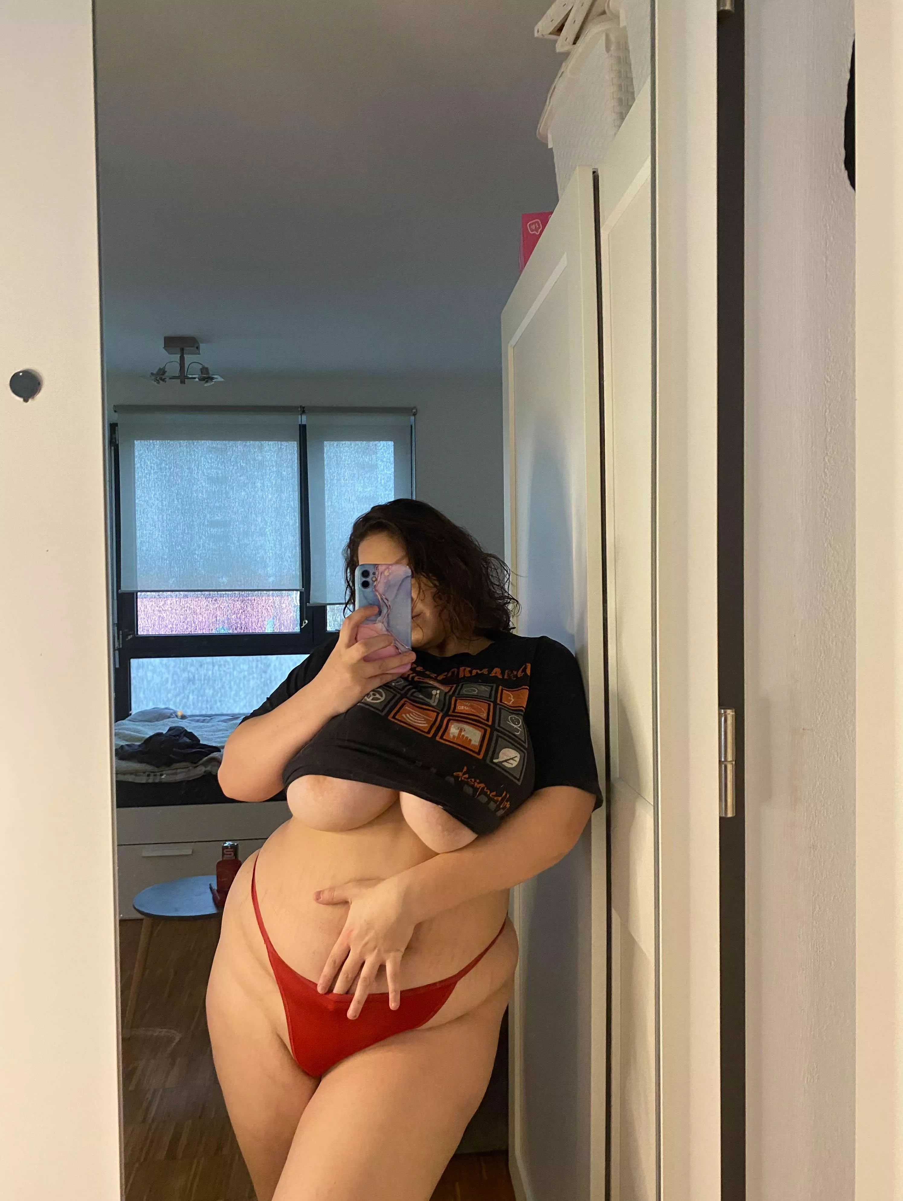 Mirror selfies in red panties are the cutest posted by Significant-Egg-9916