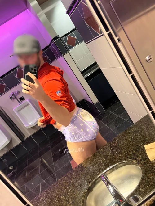Risked public humiliation to show off my purple diaper 🥴 by Tightywhitieluver