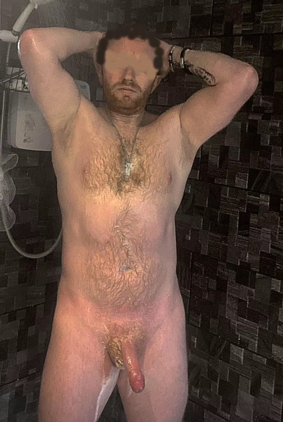 Showering after the gym. I need more muscle... posted by hardlybuck