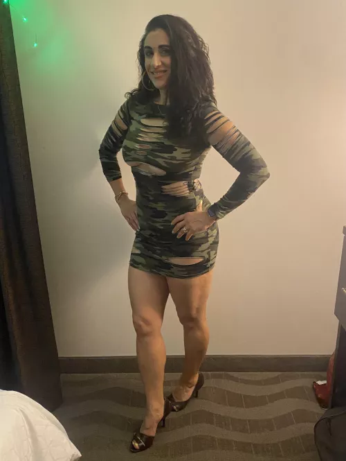 Thinking about wearing this cute tight dress out this weekend when I go on a date with my Husband and his friend. by FullBushHotwife