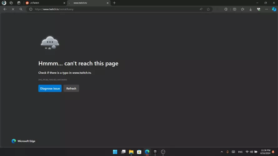 Twitch does not work for me at all, not on my pc browser, nor a mobile browser, nor the twitch app. Clearing cache didn't help either by redditabismal