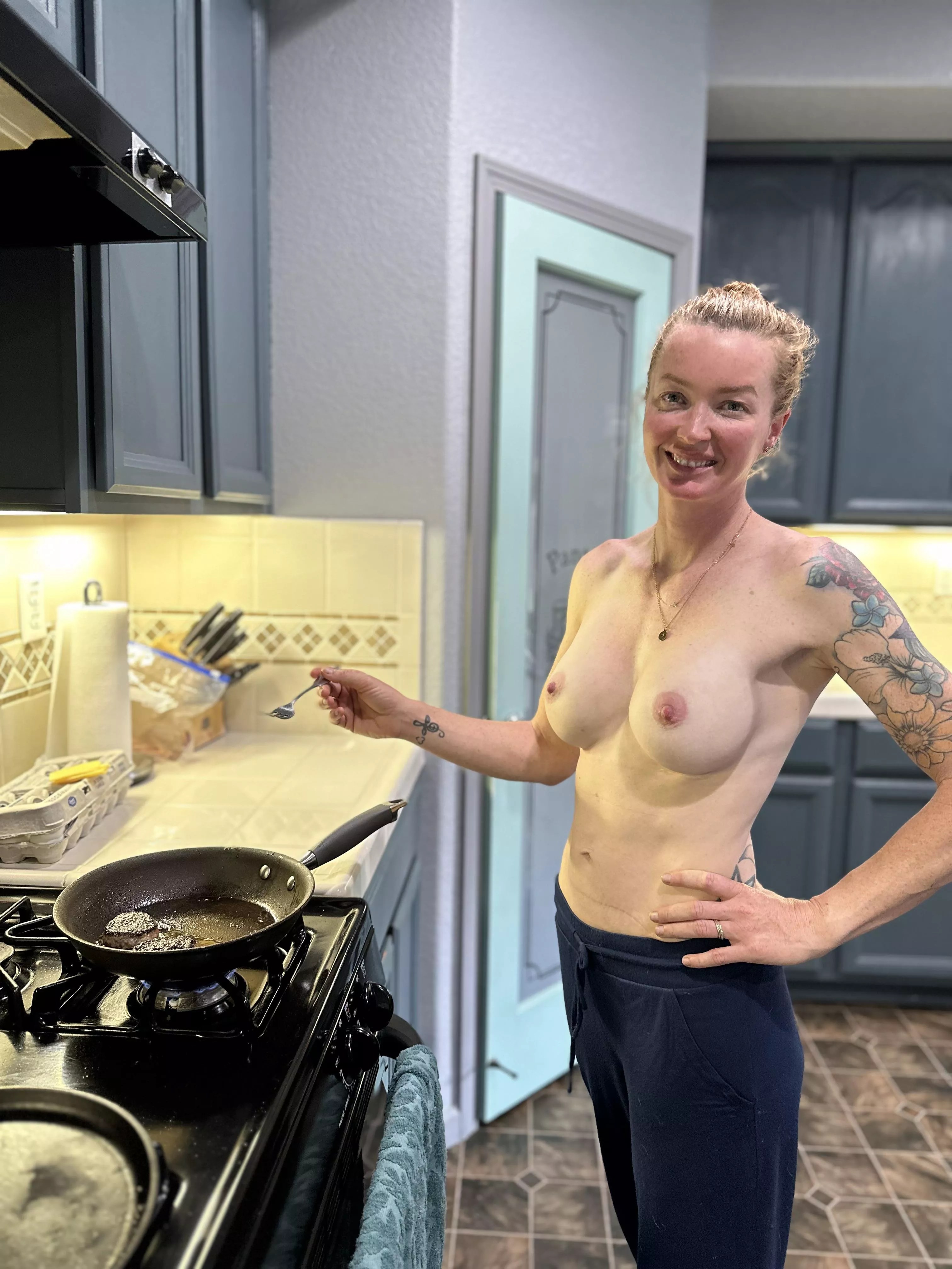 You come down and your friend’s mom is cooking you breakfast like this. Next step is… (F34) posted by fitredd