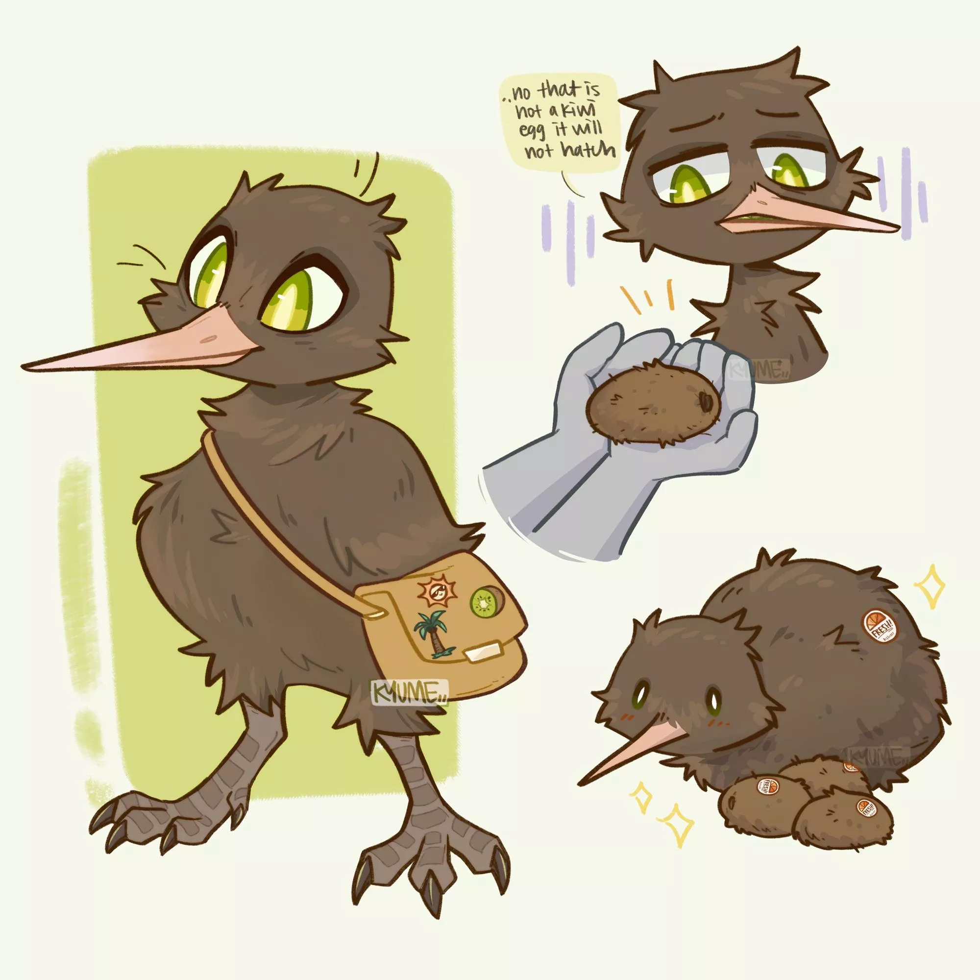 A lil kiwi birb🥝 I need name suggestions for them! posted by kazunekomori