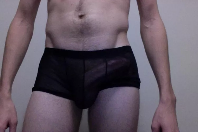 Chubbing in see-thru undies by underwearsex