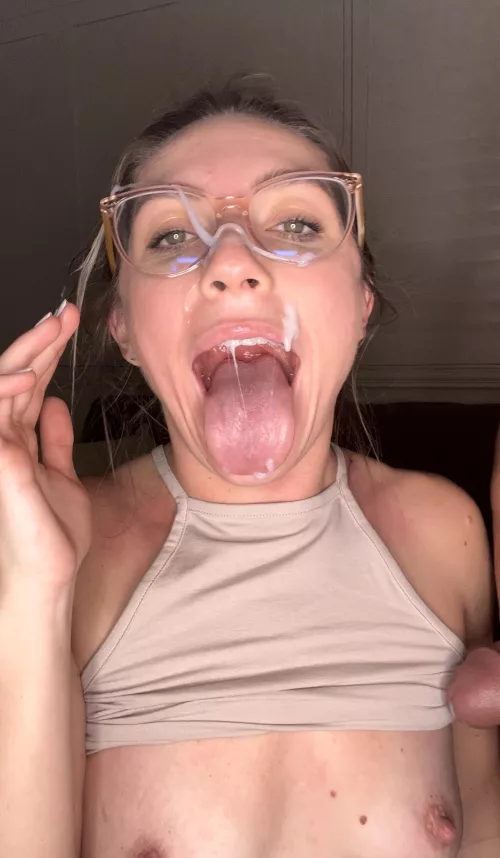 cum on my glasses anytime  by Greeneyezonme