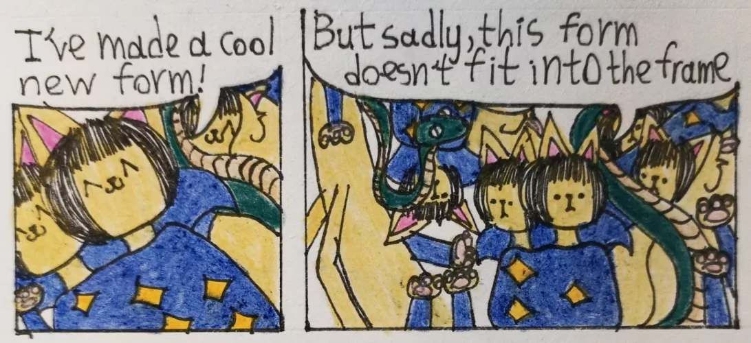 Doesn't fit in the frame (art by me)  by MrMoor2007