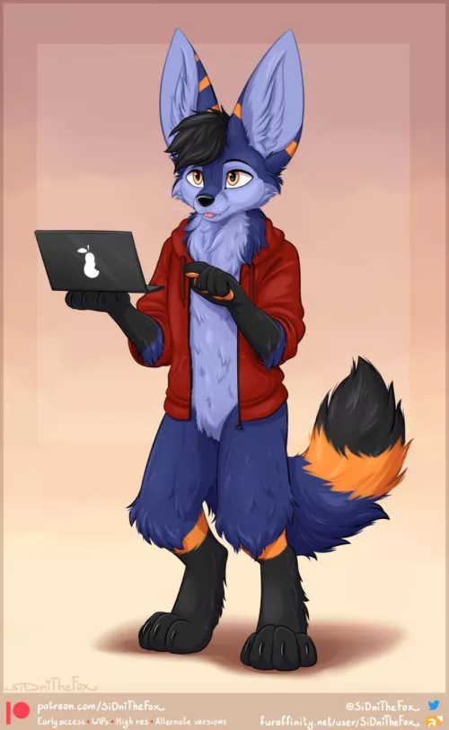 Fluffy fennec (art by Sidnithefox) by Bonkers_Reee