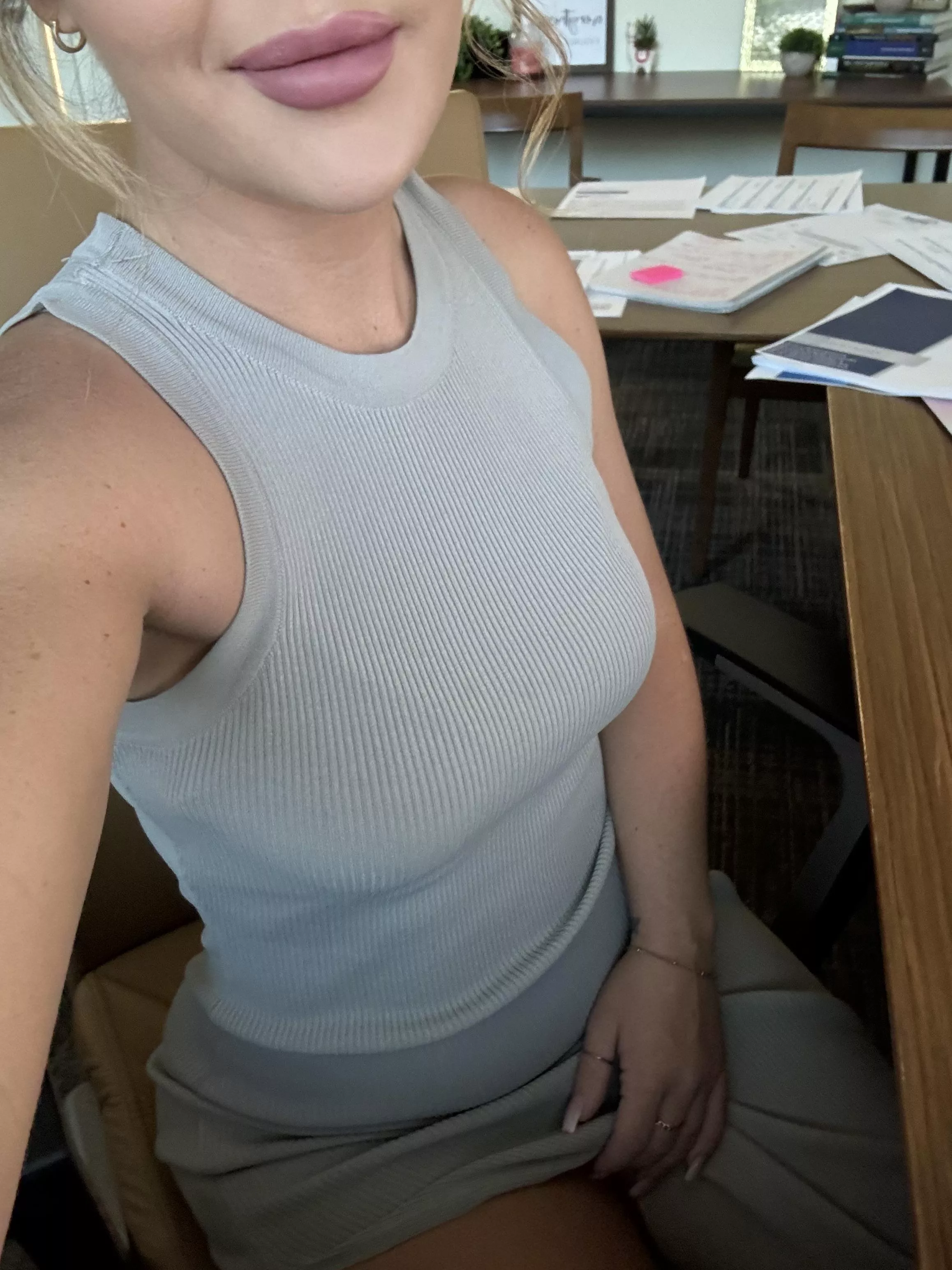 Horny at the office… if you wanna play cum get my promo posted by mkbabayyy