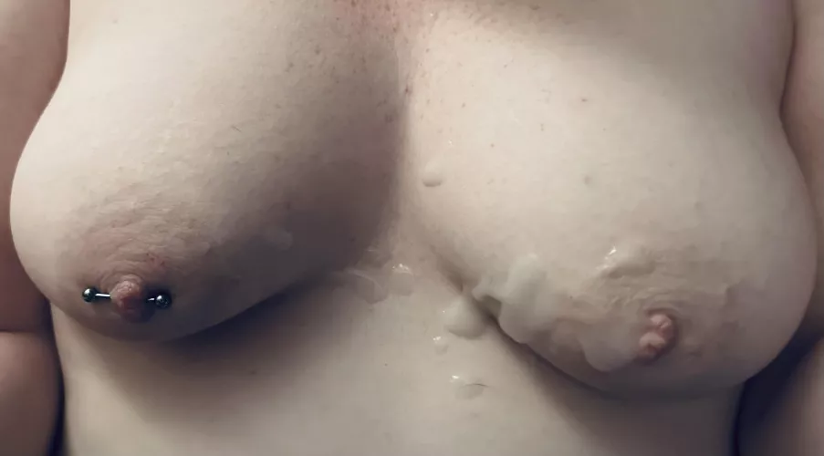 Hubby’s cum on my tits 💦💦 by 2for1ofFansly