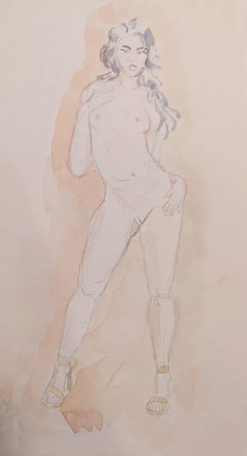 Mandy Muse watercolor sketch by darnnaggit