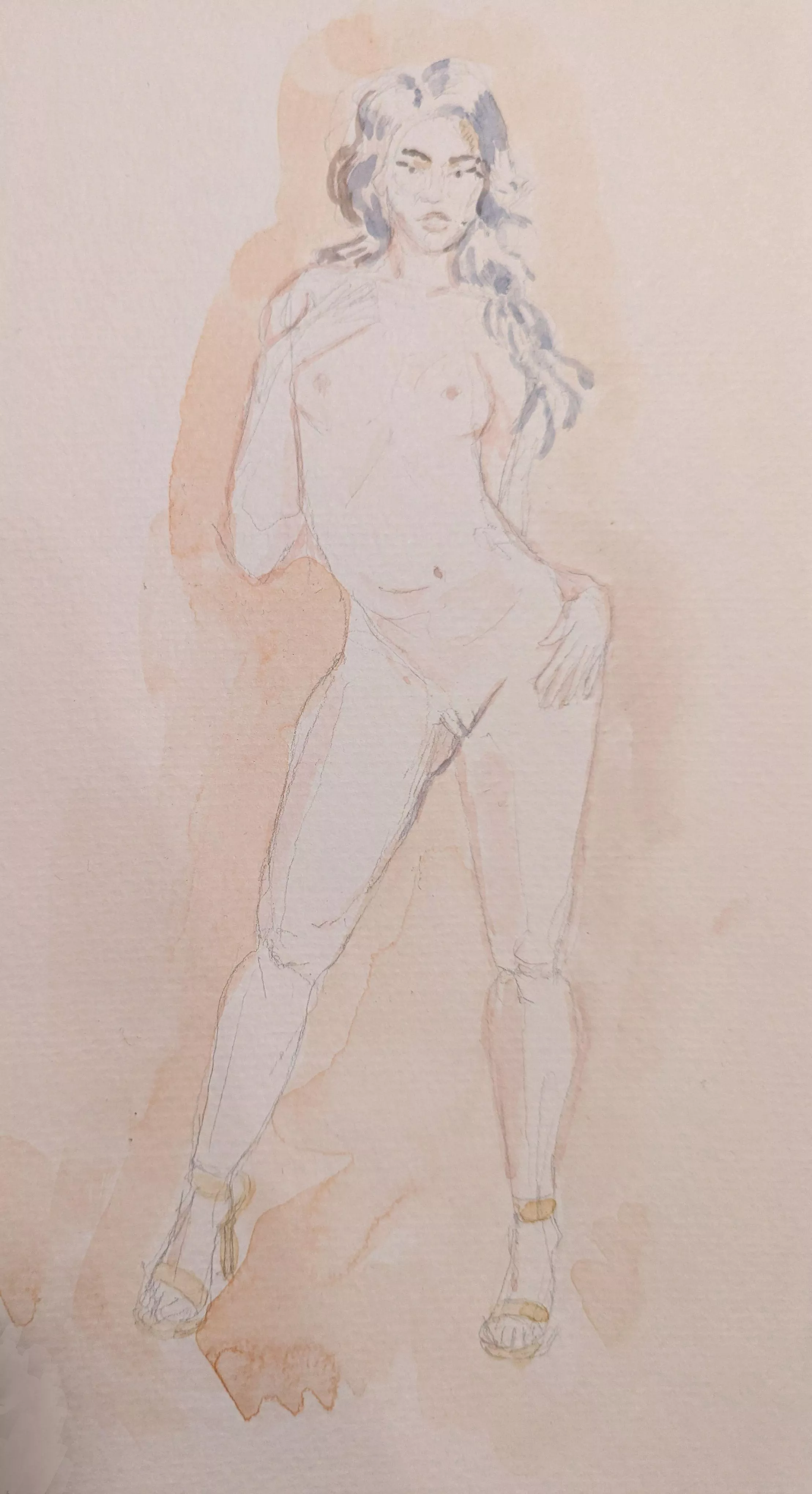 Mandy Muse watercolor sketch posted by darnnaggit