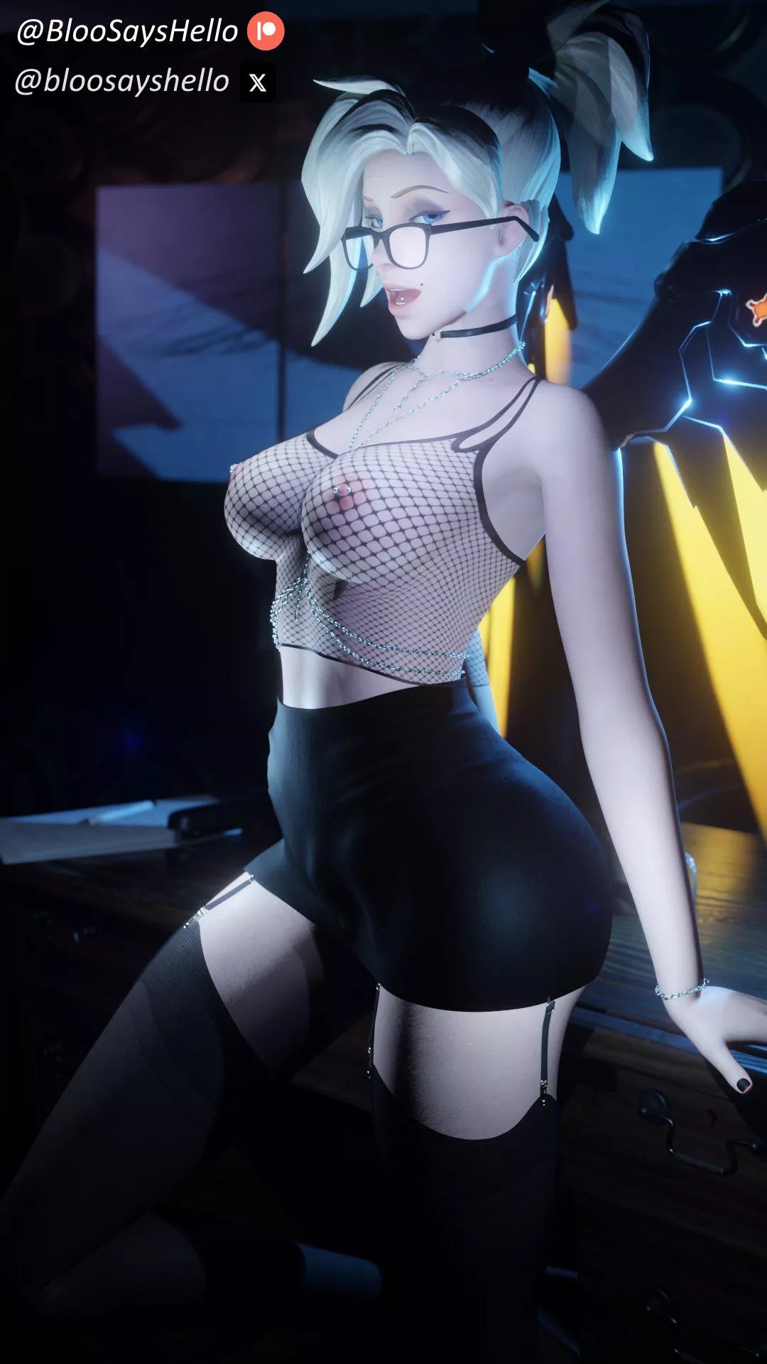 Mercy wants to test the durability of your new desk (bloosayshello) posted by BlooSaysHello