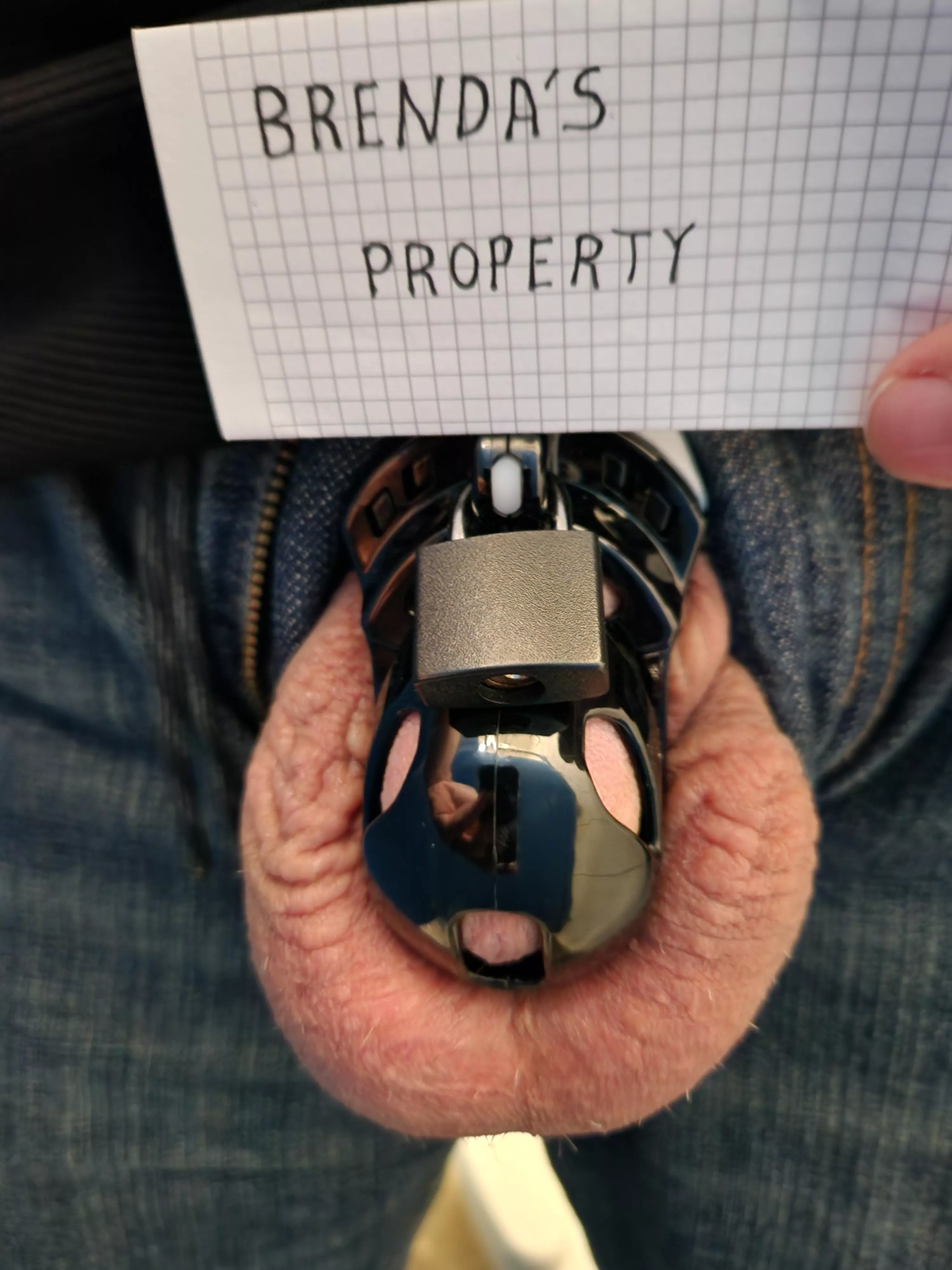 Mistress demanded proof I was caged at work. posted by 1isNone2isOne