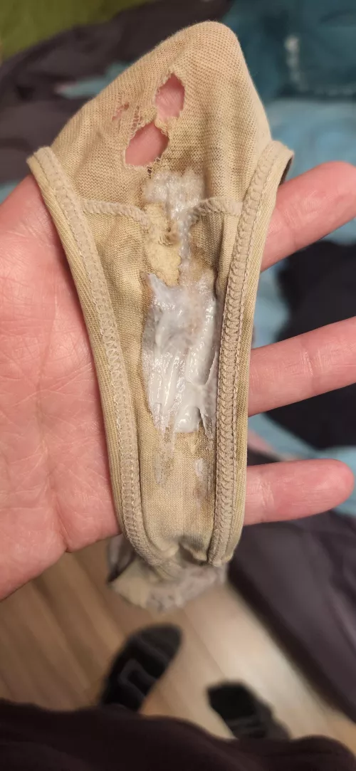 this thong is so well worn its got a few holes, gonna have to retire it soon XD by babigiraffe