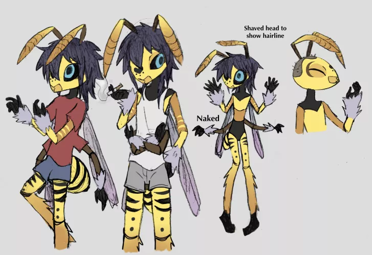 how do we feel about insect OCs? this is my OC, he's a wasp. by Big_Ad_9049