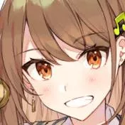 LF color source:1girl, crop, brown hair, brown eyes, smiling, teeth, music note hair ornament, bangs posted by gmdragon