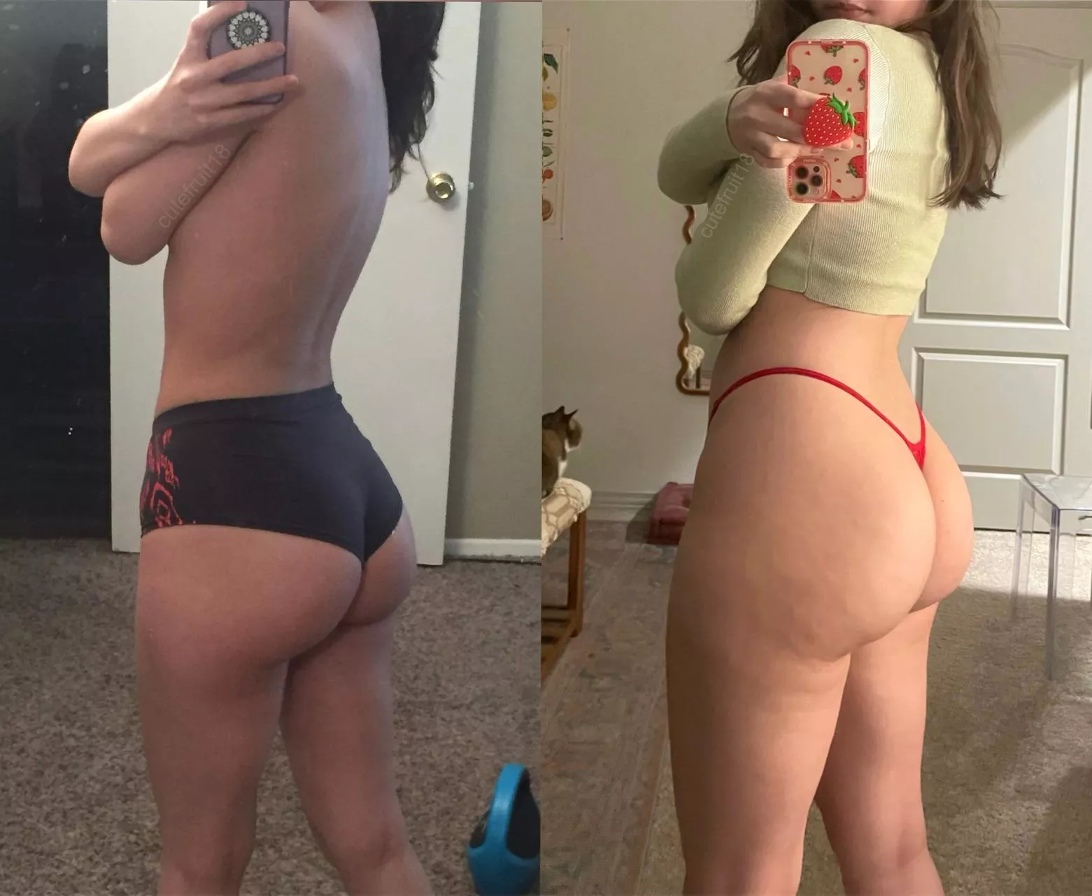 my body at 18 vs now, definitely gained some booty :D posted by cutefruit18