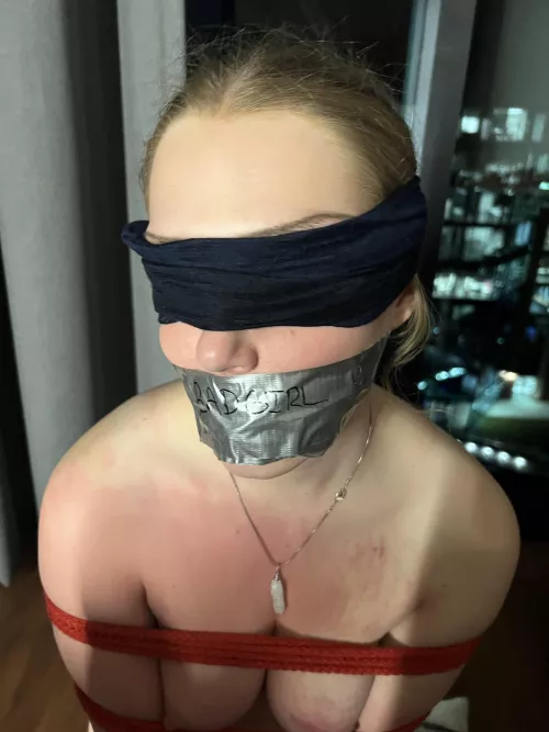 POV:  You talked the cute young housewife next door into being tied up.  by LetUsGooooooMMMPH