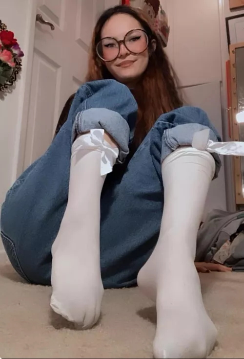 [selling] White thigh highs worn out for 2 days now~Selling pantys/socks/bras/vials/digital by SlutSellingSocks
