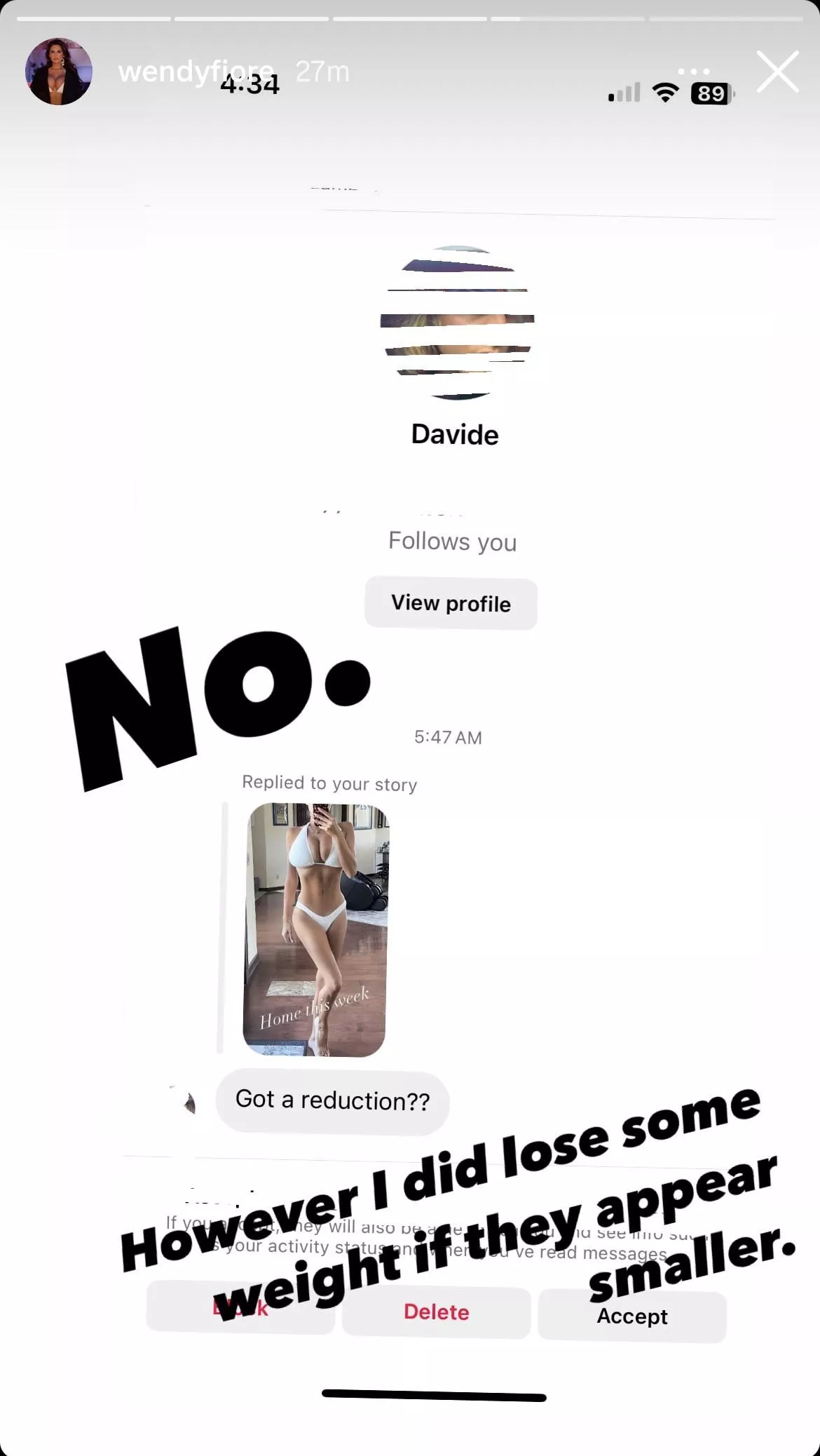 Wendy clears the air. From IG stories posted by SnooHedgehogs8893