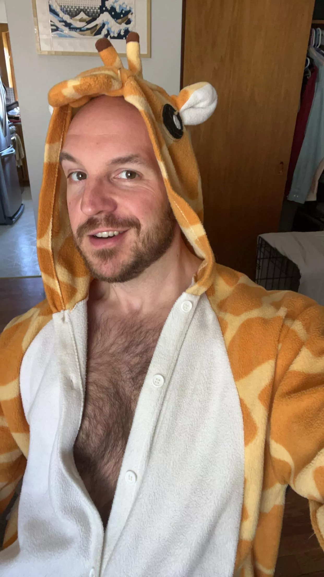 Working from home means wearing a giraffe onesie because it’s comfy 😂🦒 posted by Deep_Snow6546