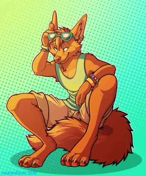 Cool fox (Art by NowandLater) by Bonkers_Reee