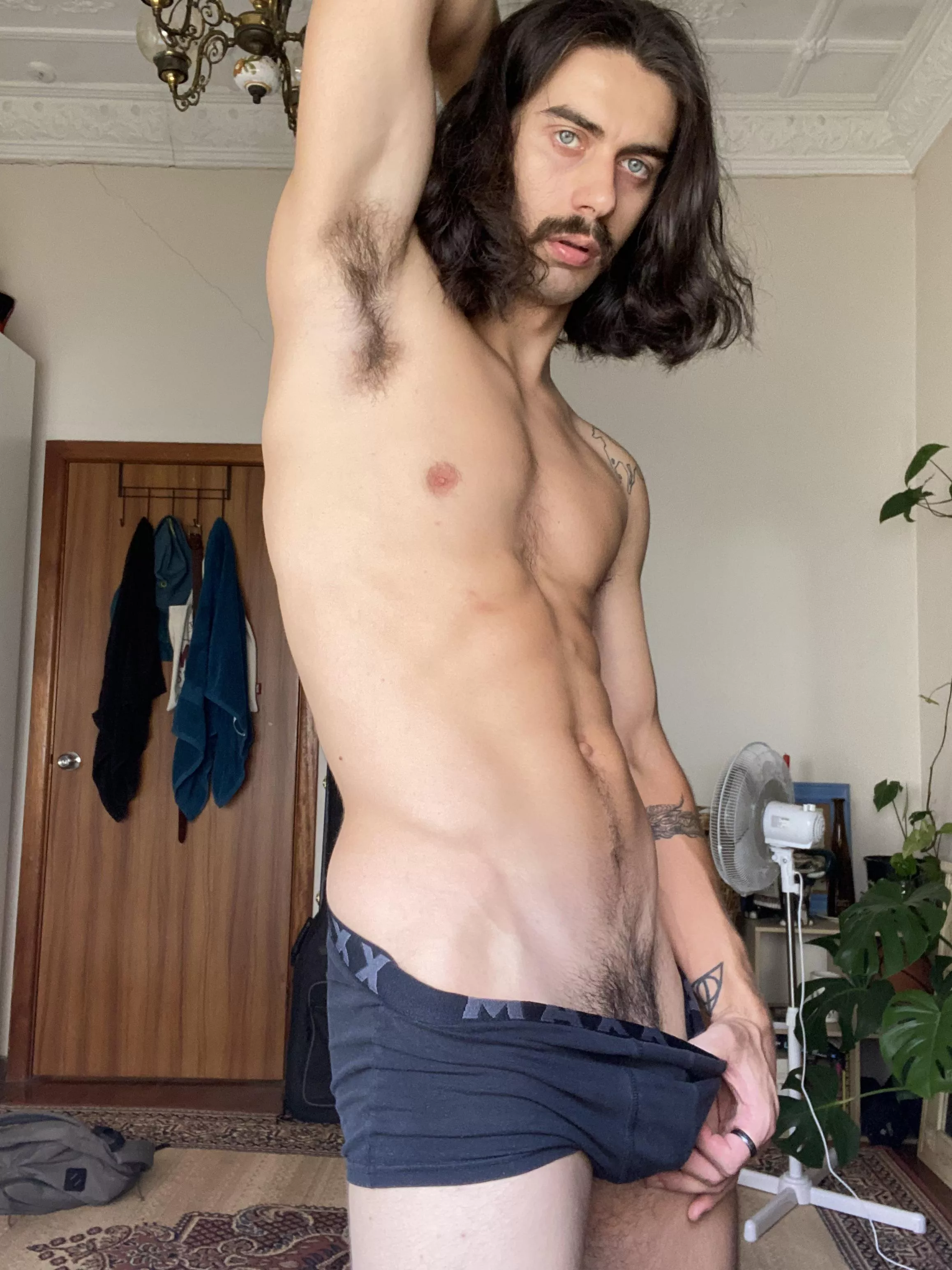 Wanna see what I’ve got under here?  posted by Logan_OFS