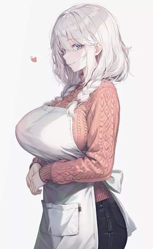 cute milf in apron [original] by Zewen_Senpai